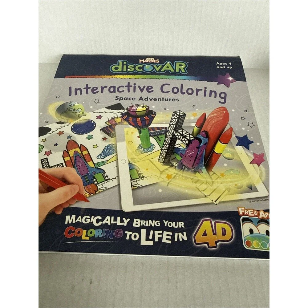 NEW MARDLES discovar Interactive Coloring (SET Of 4) Pictures Come To Life Gift